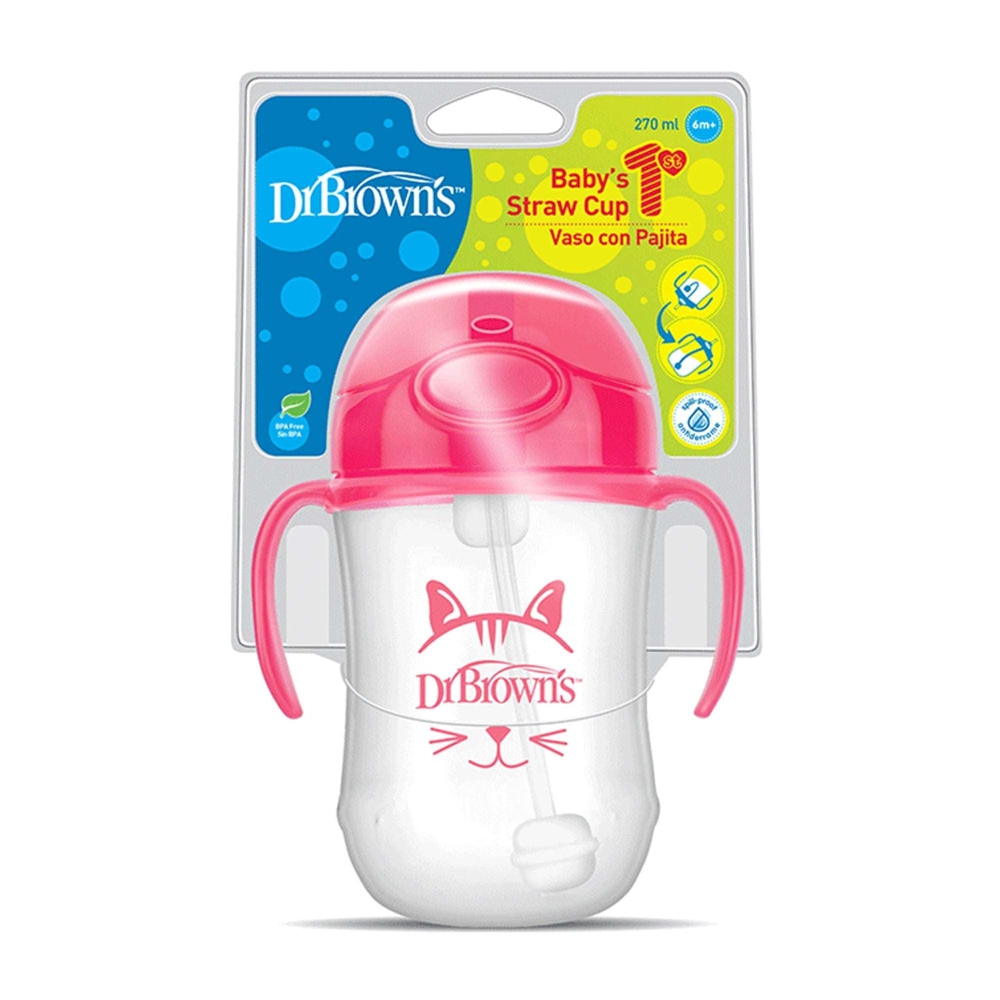 Dr. Brown Baby's First Straw Cup || Fashion-Pink || Used for 6months to 24months - Toys4All.in