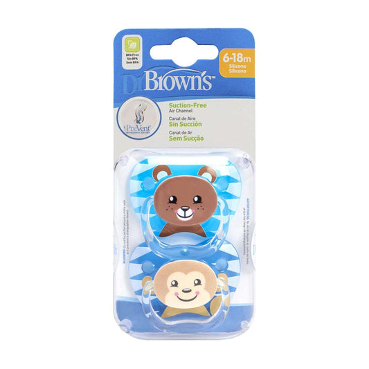 Dr. Brown Blue PreVent Printed Shield Soother || Stage-2 || Pack of 2 || Used for 6months to 12months - Toys4All.in