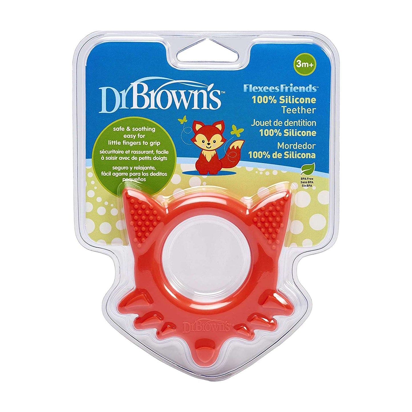 Dr. Brown Flexees Friends Fox Teether || Used for 3months to 12months - Toys4All.in