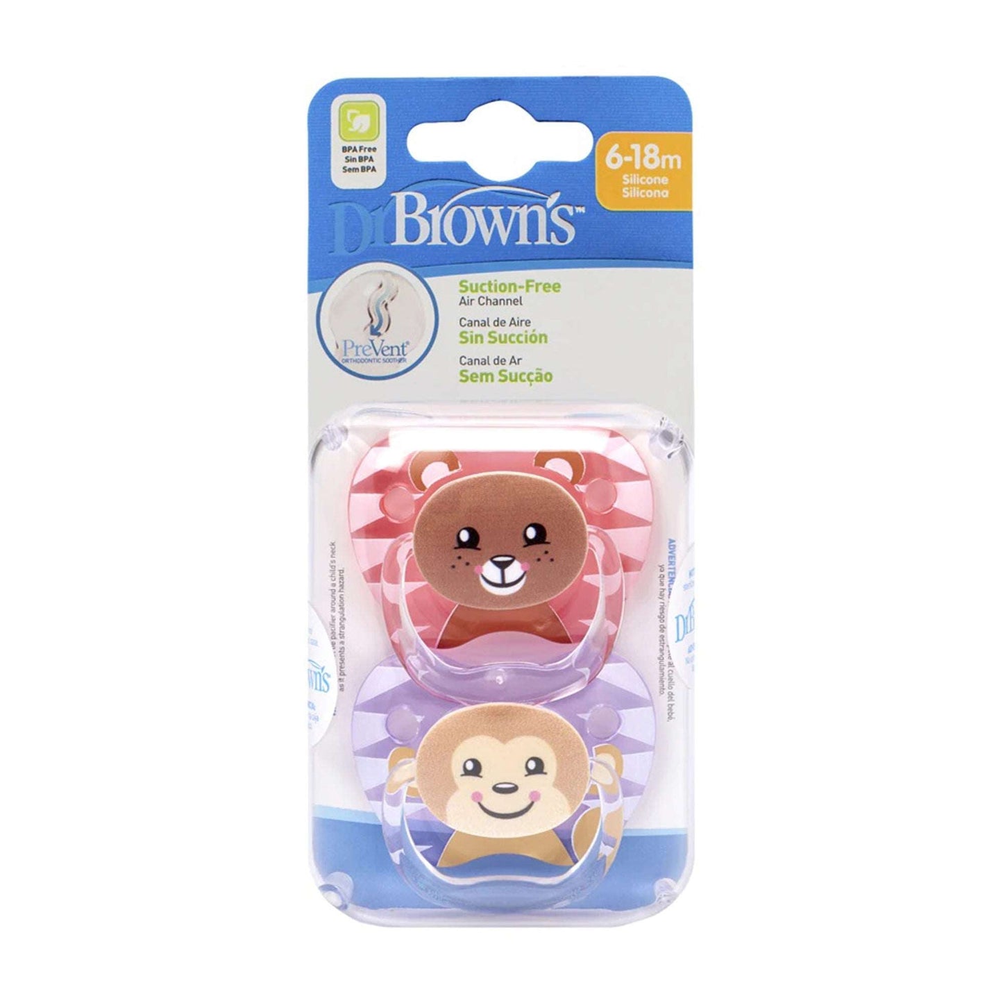 Dr. Brown Green PreVent Printed Shield Soother || Stage 2 || Pack of 2 || Used of 6months to 12months - Toys4All.in