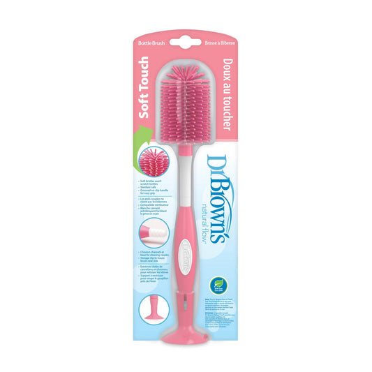 Dr. Brown Pink Soft Touch Bottle Brush || Birth+ to 24months - Toys4All.in