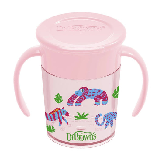 Dr. Brown Smooth Wall Cheers 360 Pink Cup || Used for 9months to 24months - Toys4All.in