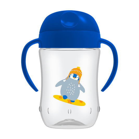 Dr. Brown Soft-Spout Toddler Cup || Fashion-Blue Penguin || Used for 9months to 24months - Toys4All.in