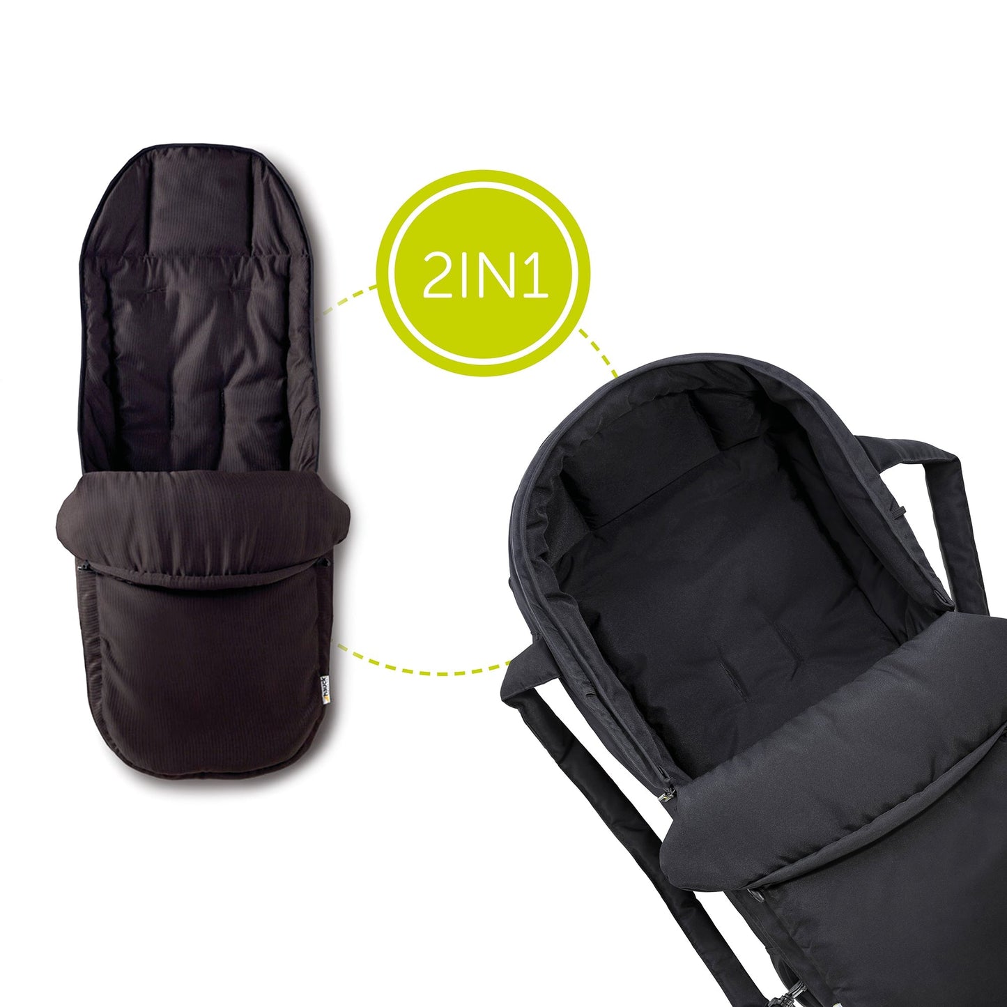 Hauck 2 in1 Carrycot || Fashion-Black || Birth+ to 9months - Toys4All.in