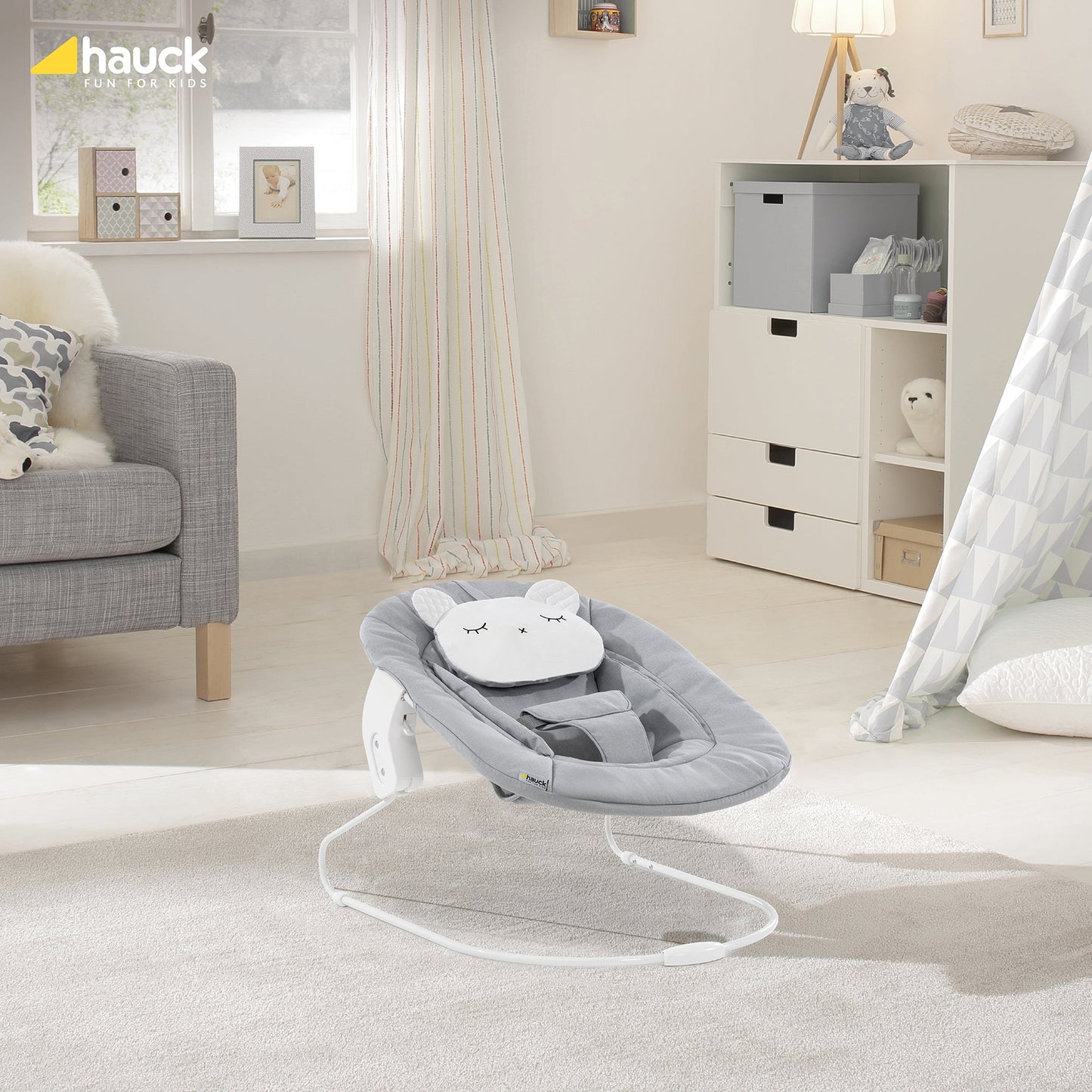 Hauck Alpha Bouncer 2in1 Rocker & Bouncer || Fashion-Light Grey || Birth+ to 9months - Toys4All.in