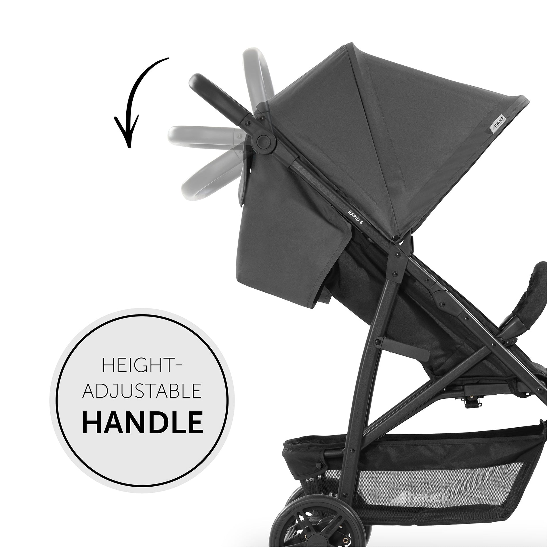 Hauck Grey Color Rapid 4 Stroller || Birth+ to 48months - Toys4All.in