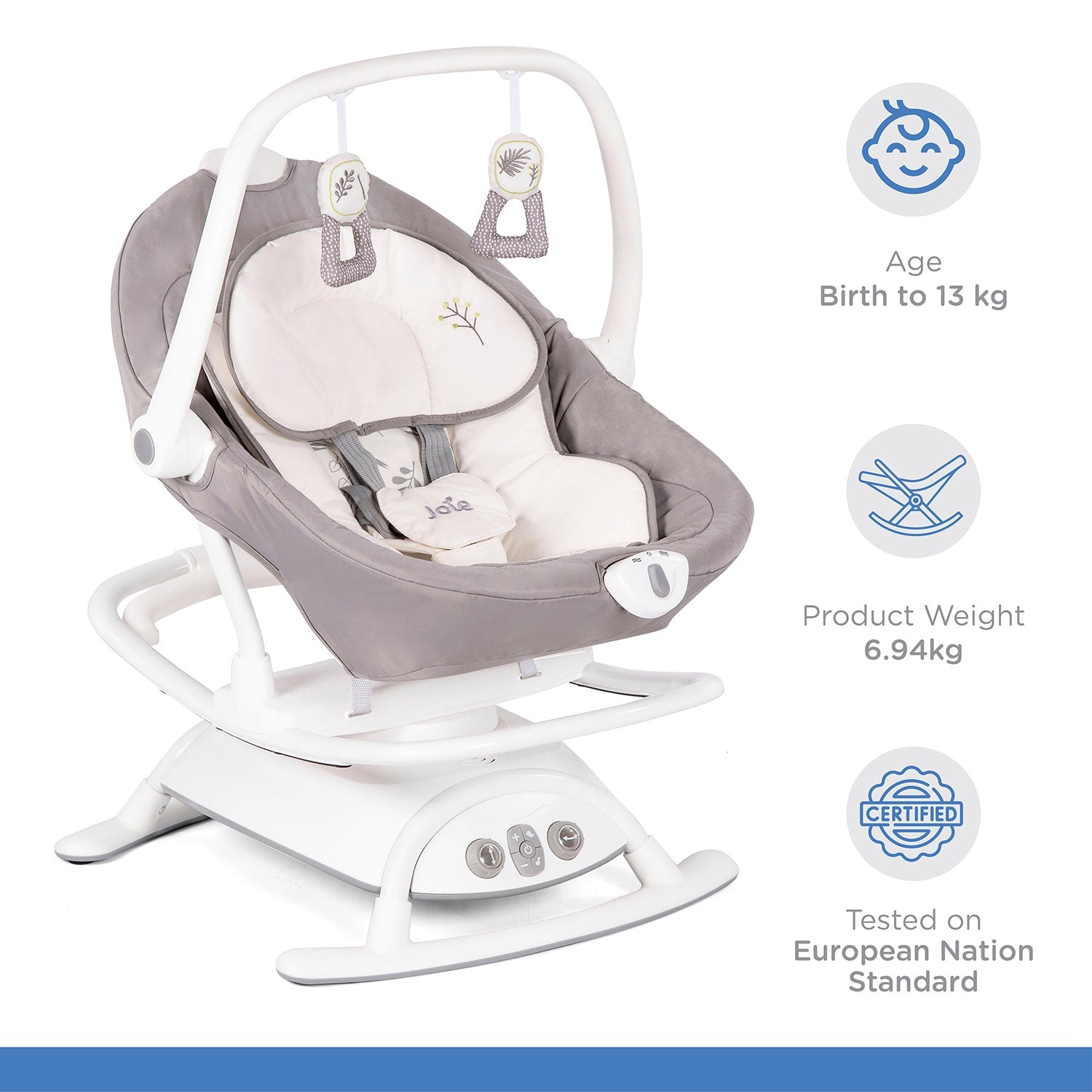 Joie Sansa 2in1 Design Swing || Fashion-Fern || Birth+ to 9months - Toys4All.in