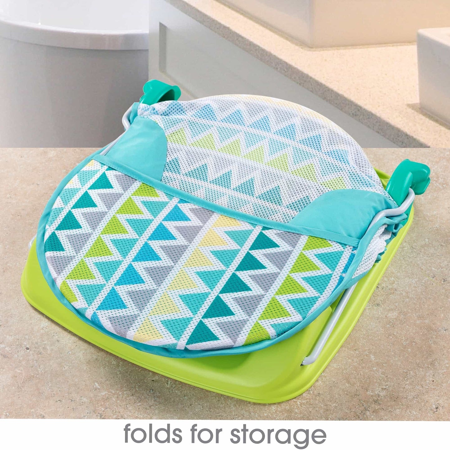 Mastela Deluxe Baby Bather | Fashion- Triangles Strips || Birth+ to 12months - Toys4All.in