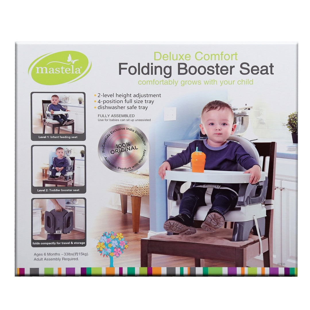 Mastela Folding Booster Seat || Fashion-Grey || 6months to 48months - Toys4All.in