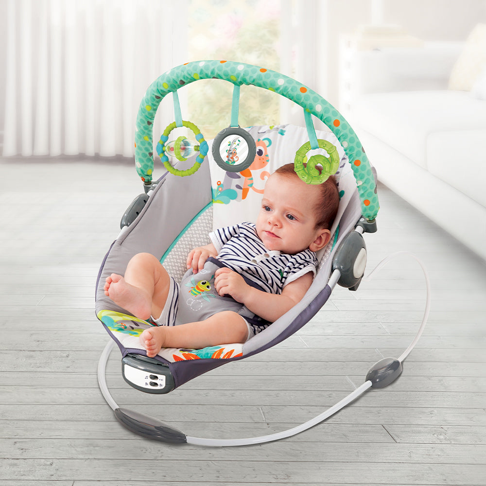 Mastela Music Vibrations Bouncer || Fashion-Grey || 3months to 12months - Toys4All.in