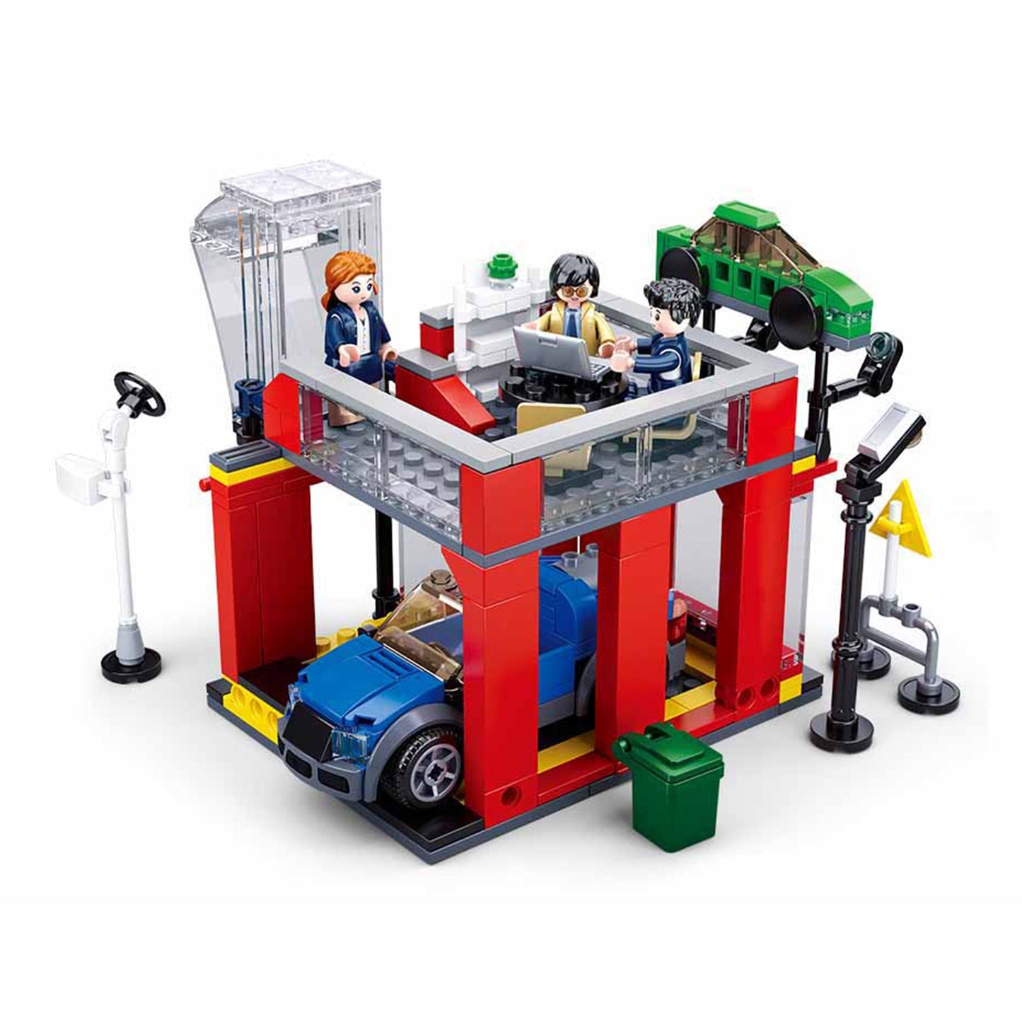 Playzu By Sluban Automobile Sales Service Shop Building Blocks Toys || 6years to 14years - Toys4All.in