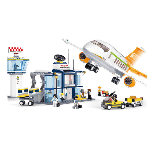Playzu By Sluban Aviation International Airport Building Blocks Toys || 6years++ - Toys4All.in