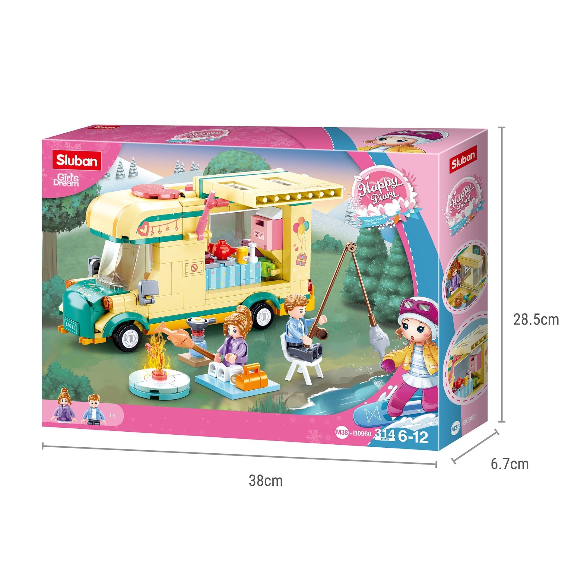 Playzu By Sluban Happy Diary (Winter Travel In Snow)-Caravanning || 6years++ - Toys4All.in