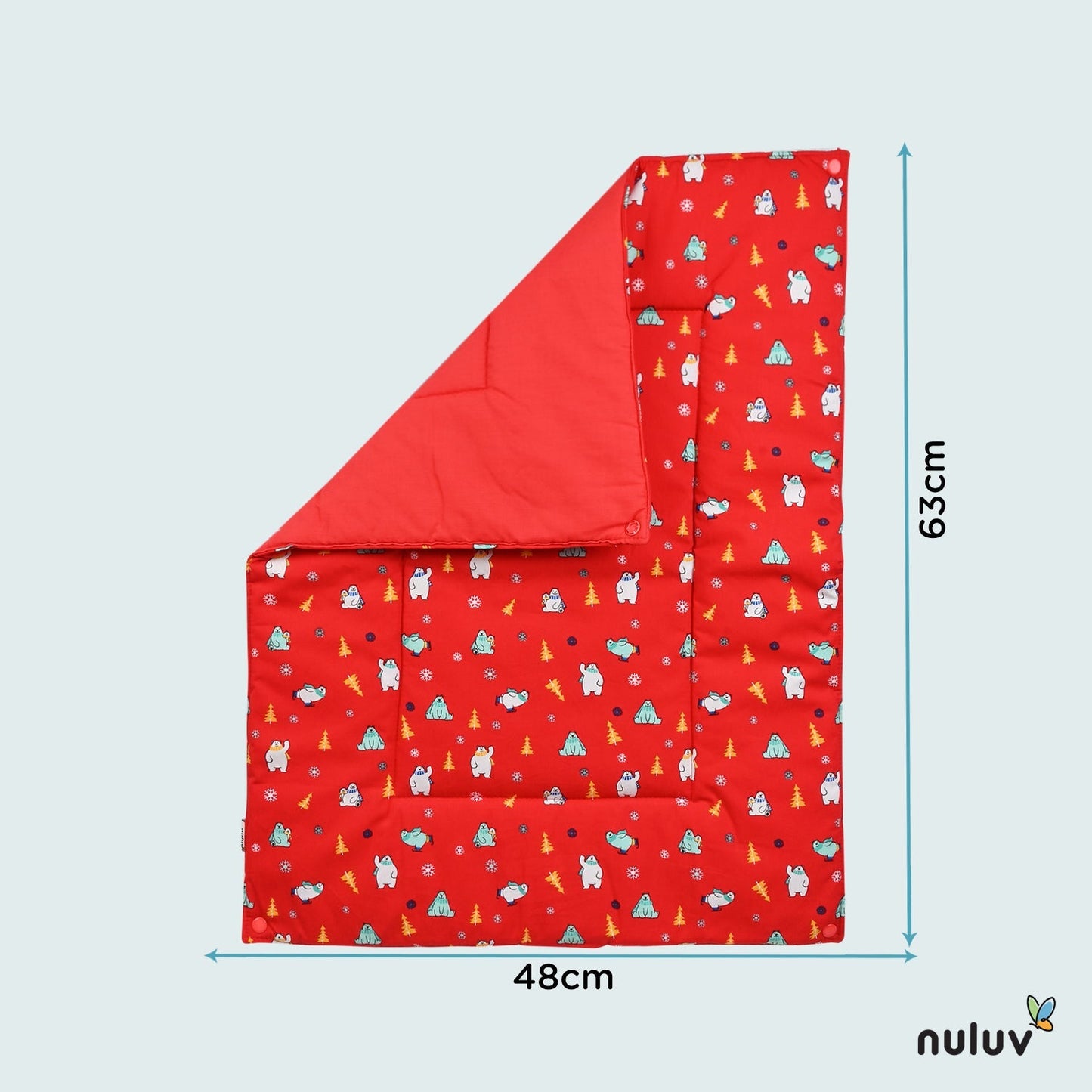 Red Diaper Changing Mat ( plastic base with 3 diaper mats ) 100 % Organic Cotton with Antimicrobial Finish - Toys4All.in