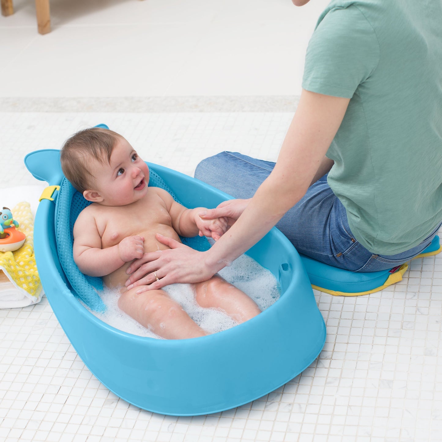 Skip Hop Blue Color Moby Smart Sling 3-Stage Bath Tub || Birth+ to 36months - Toys4All.in