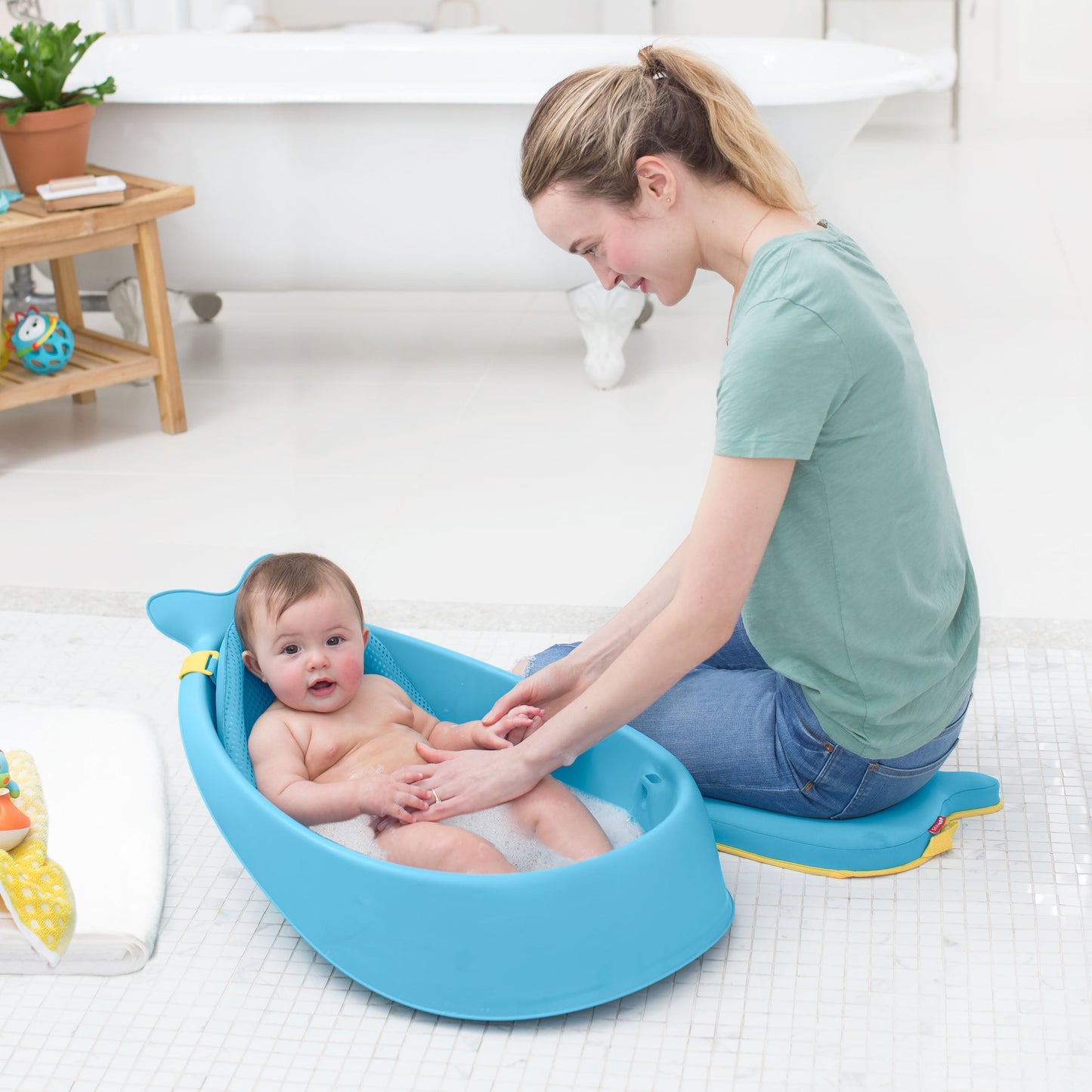 Skip Hop Blue Color Moby Smart Sling 3-Stage Bath Tub || Birth+ to 36months - Toys4All.in