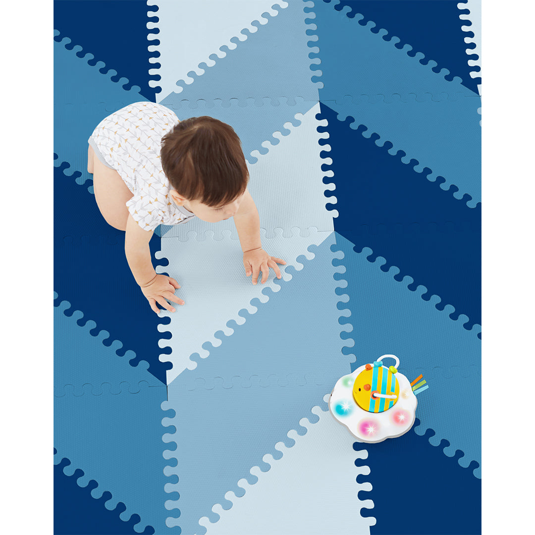 Skip Hop Blue Ombre Playspot Geo Foam Tiles || Birth+ to 24months - Toys4All.in