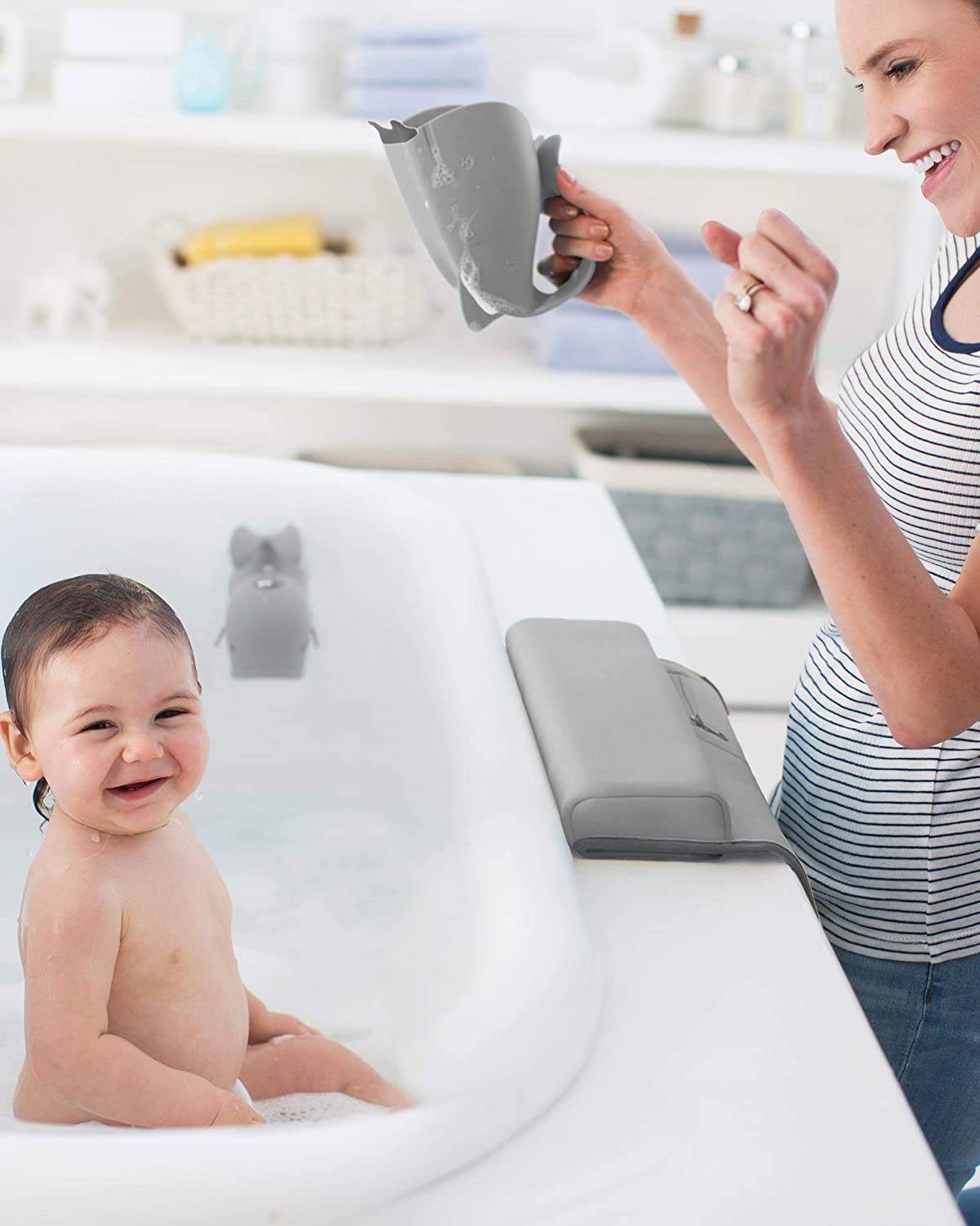 Skip Hop Grey Color Moby Bath time Essentials || 3months to 36months - Toys4All.in
