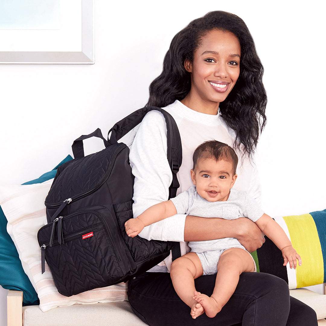 Skip Hop Jet Black Forma Backpack Diaper Bags || Birth+ to 24months - Toys4All.in