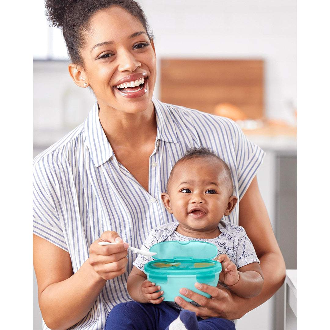 Skip Hop Teal Color Easy Serve Travel Bowl || 3months to 36months - Toys4All.in