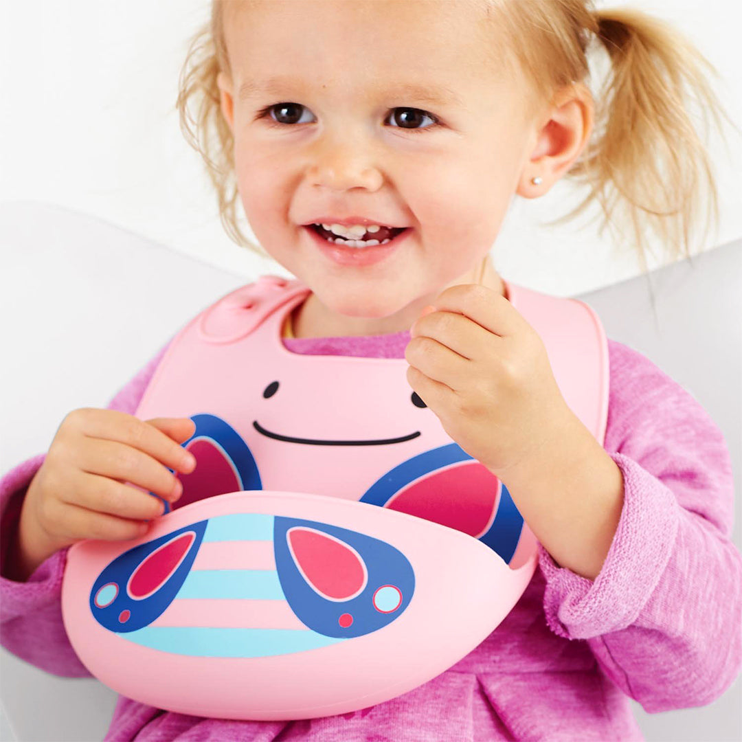 Skip Hop Zoo Fold & Go Silicone Bib Butterfly || 6months to 36months - Toys4All.in