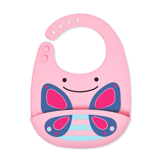 Skip Hop Zoo Fold & Go Silicone Bib Butterfly || 6months to 36months - Toys4All.in