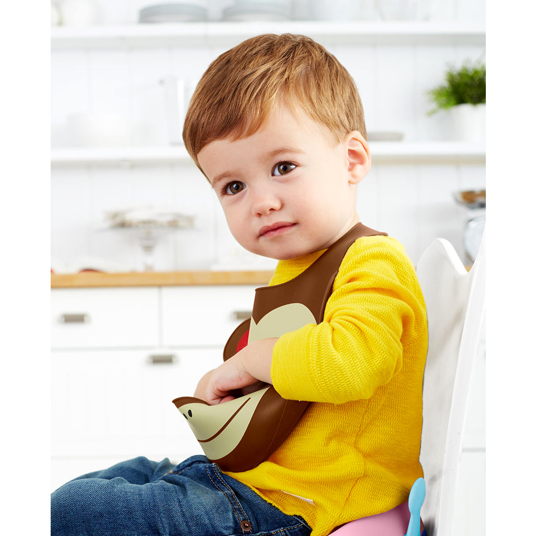 Skip Hop Zoo Fold & Go Silicone Bib || Fashion-Monkey || 6months to 36months - Toys4All.in