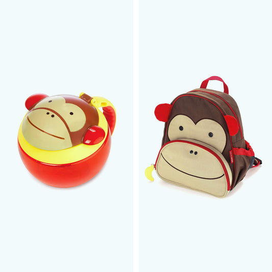 Skip Hop Zoo Little Kid Backpack Monkey & Skip Hop Zoo Snack Cup Monkey - Toys4All.in