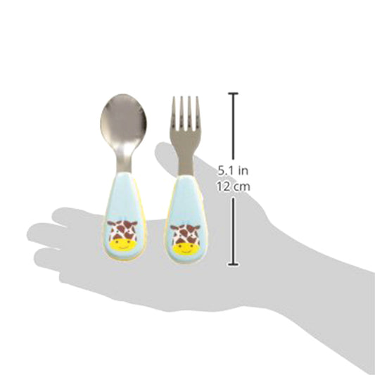 Skip Hop Zoo Utensils Fork & Spoon Giraffe (3Months to 36Months) - Toys4All.in