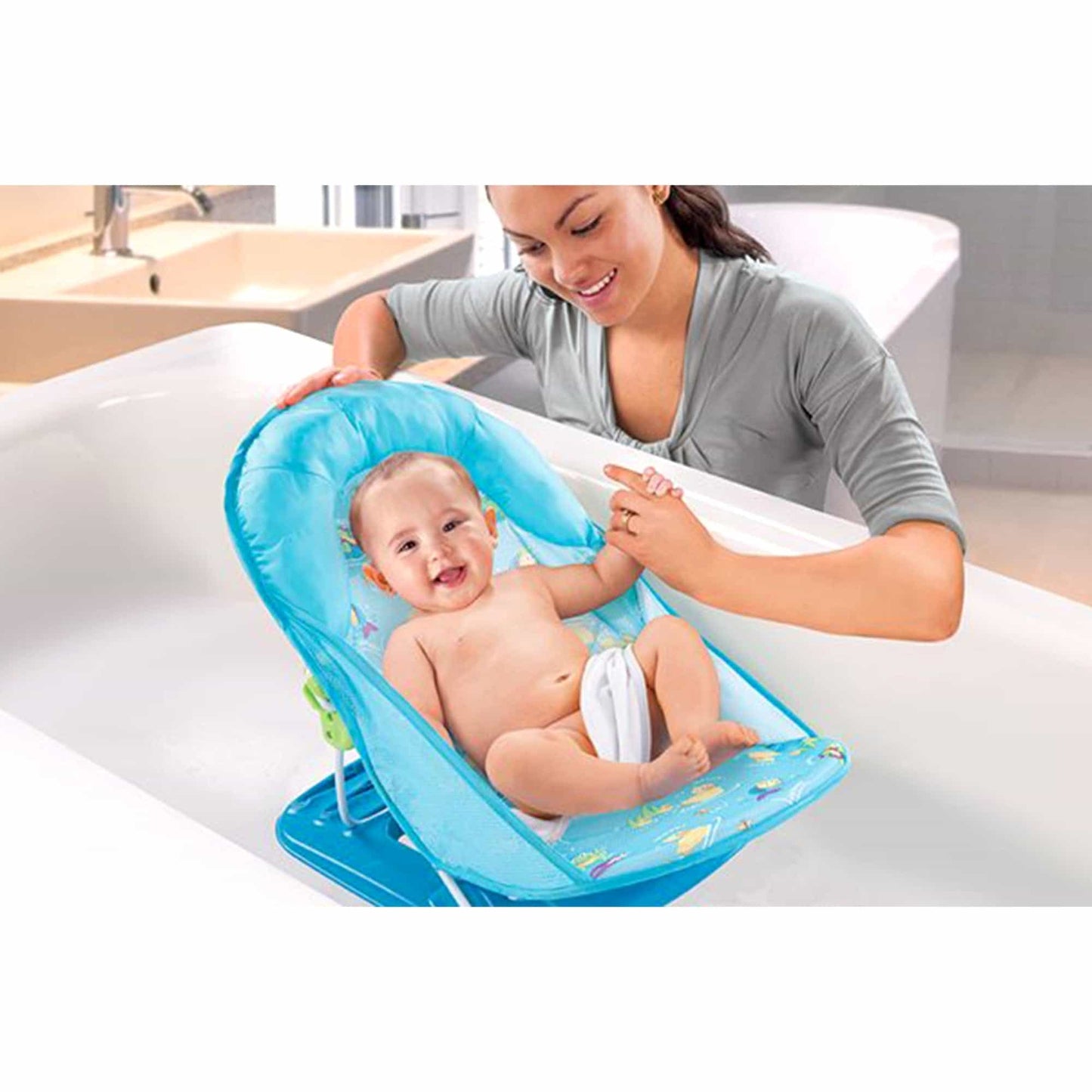 Summer Infant Blue Color Mothers Touch Deluxe Baby Bather - Toys4All.in