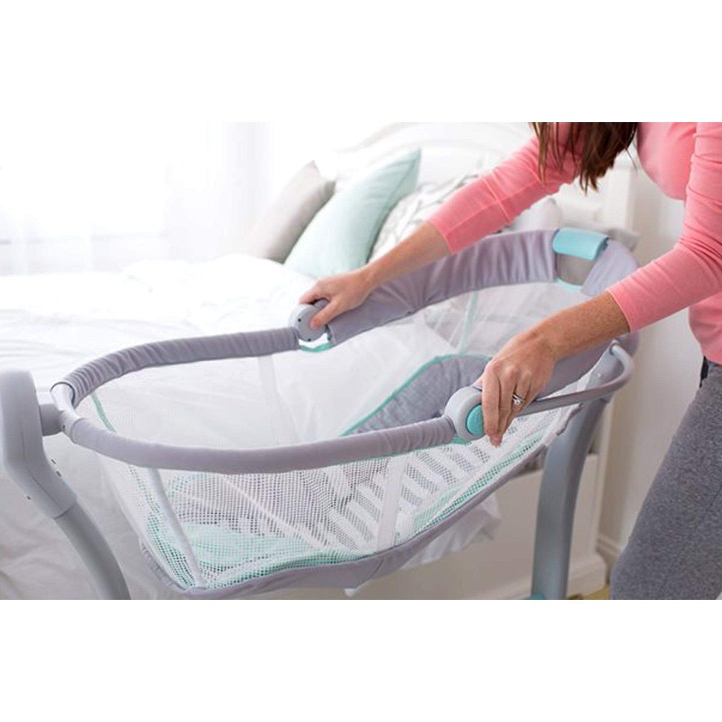 Summer Infant By Your Bed Bassinet || Fashion-Grey || Used for Birth+ To 6months - Toys4All.in