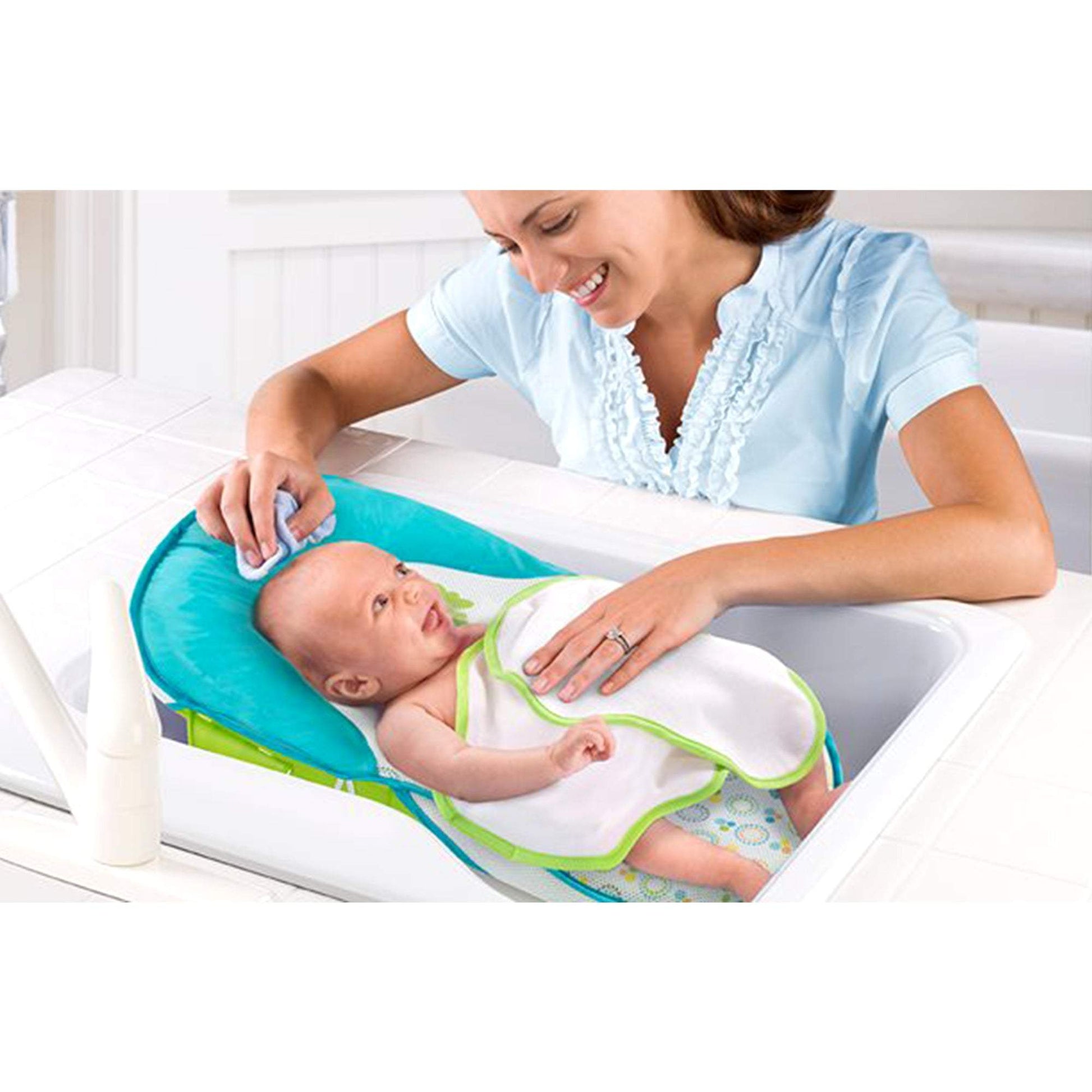 Summer Infant Folding Bath Sling With Warming Wings Green || Birth+ To 9Months || Distress Box Distressed