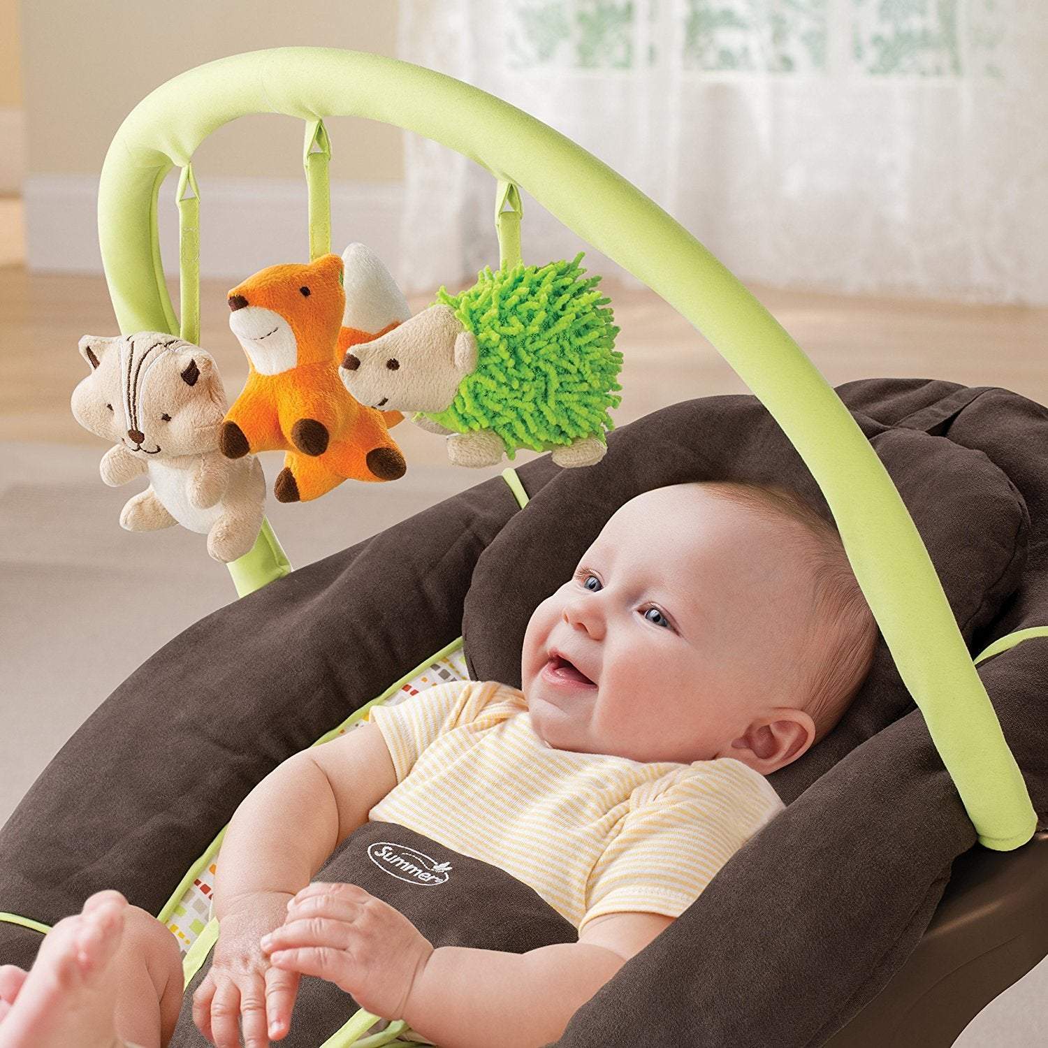 Summer Infant Fox & Friends Bouncer - 2L Brown || Birth+ to 6months || Distress Box - Toys4All.in