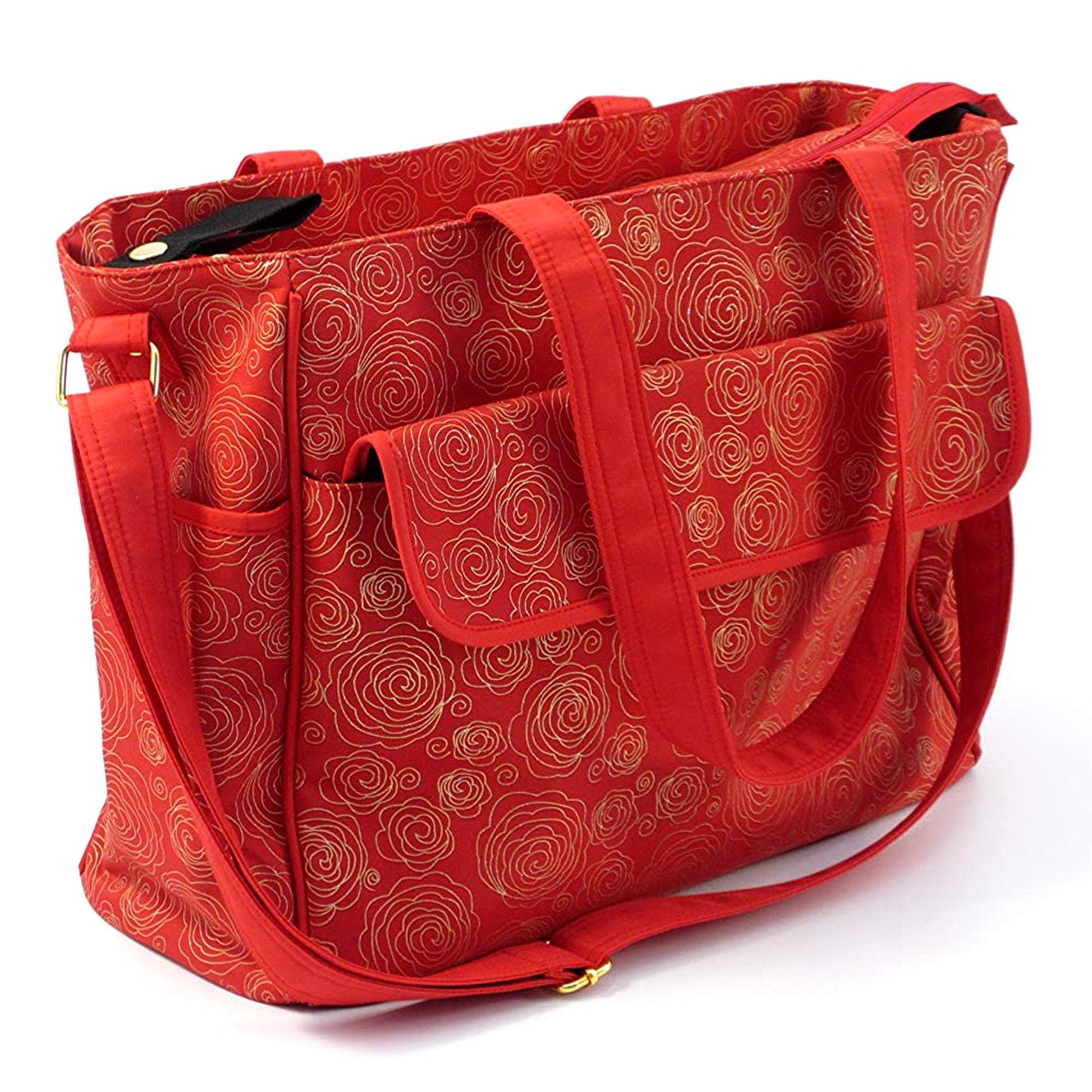 Summer Infant Messenger Changing Red Gold Swirl Diaper Bag || Birth+ to 24months - Toys4All.in