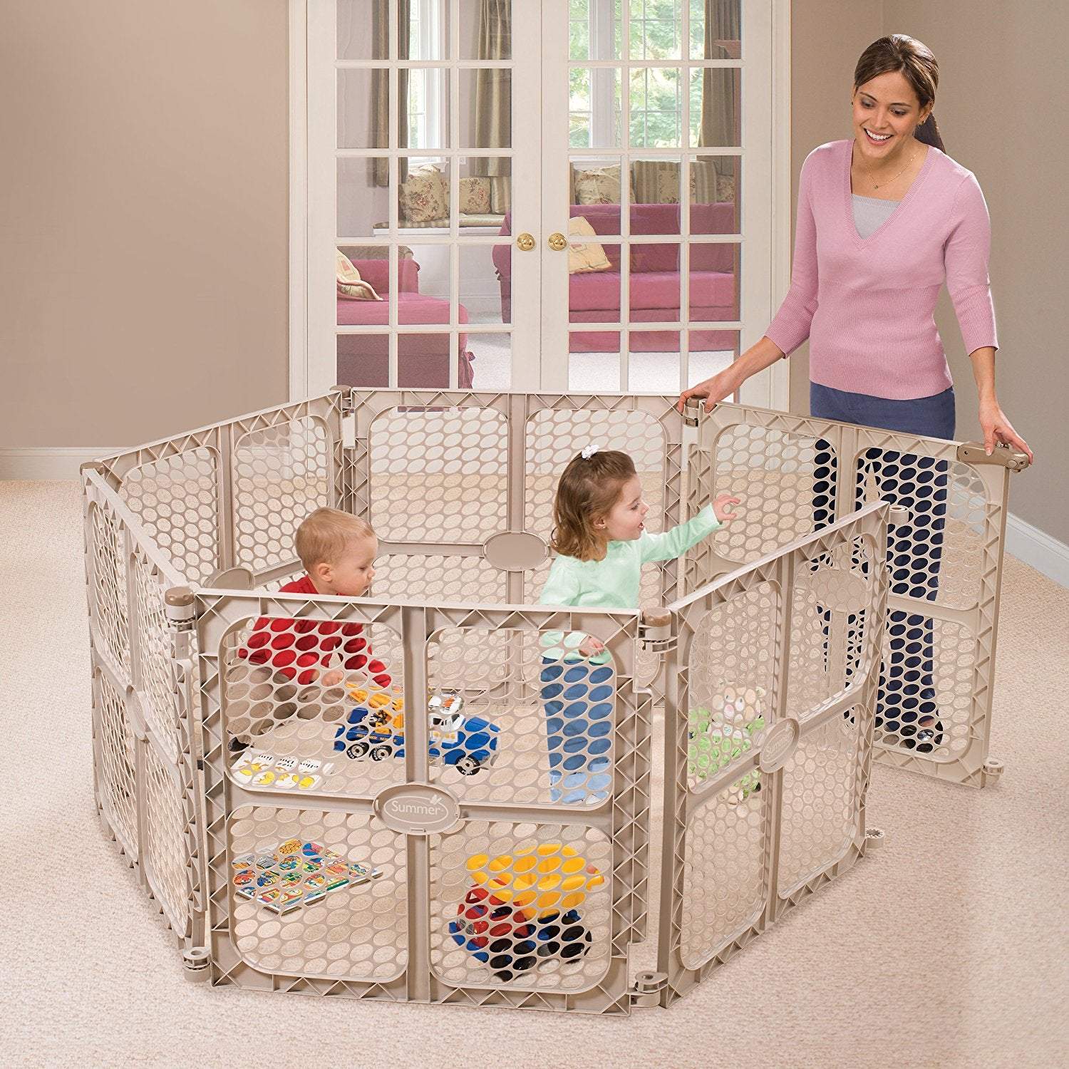 Summer Infant Playsafe Playard-6 Panel Beige color (3 months to 36 months) - Toys4All.in