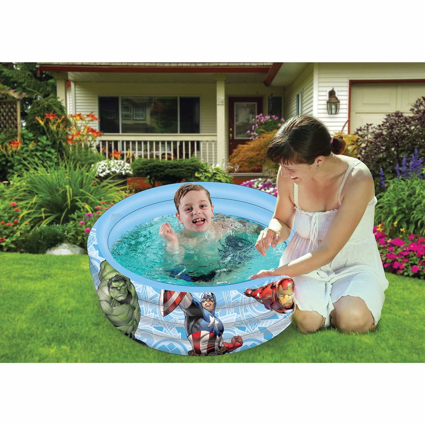 Marvel Avengers Inflatable Swimming Pool for Kids, 3 Rings Kiddie Pool for Toddlers Infant Baby for Backyard Indoor Outdoor Pool Party Games || 3-8 Years - Toys4All.in
