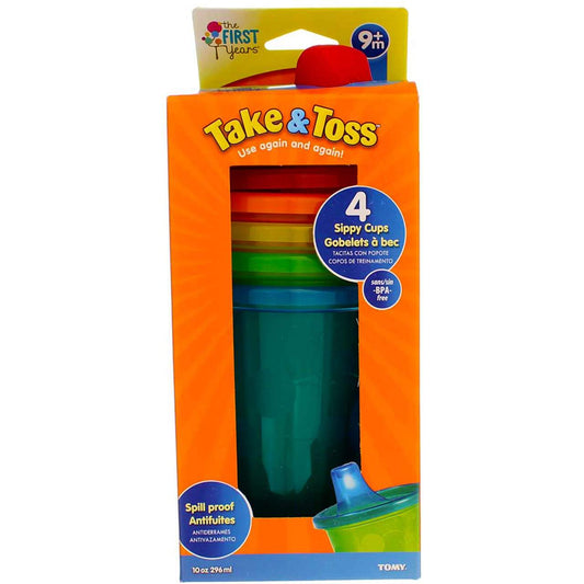 The First Years Take & Toss Spill-Proof Cups 10 Oz. 5 Pk. Multicolor || 9months to 36months - Toys4All.in