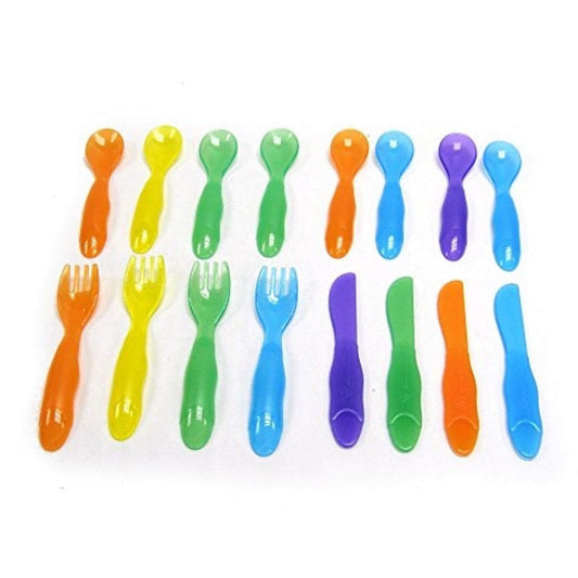 The First Years Take & Toss Toddler Flatware (Fork/Spoon/Knife) 16 Pk Multicolor || 9months to 36months - Toys4All.in
