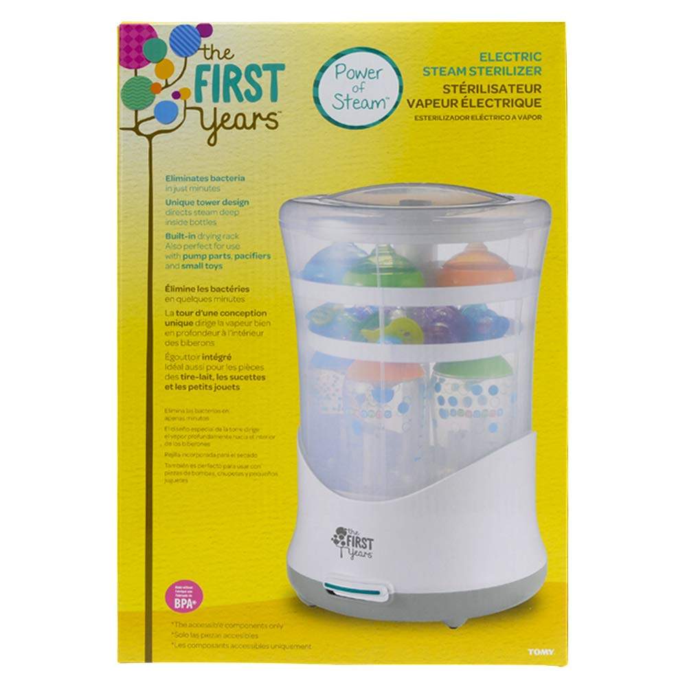 The First Years White & Grey Color Power Of Steam Sterilizer || Birth+ to 36months - Toys4All.in