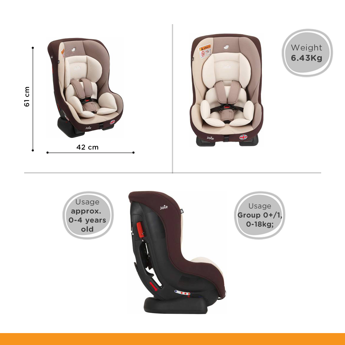 Joie Tilt Baby Car Seat-Birth to 48months